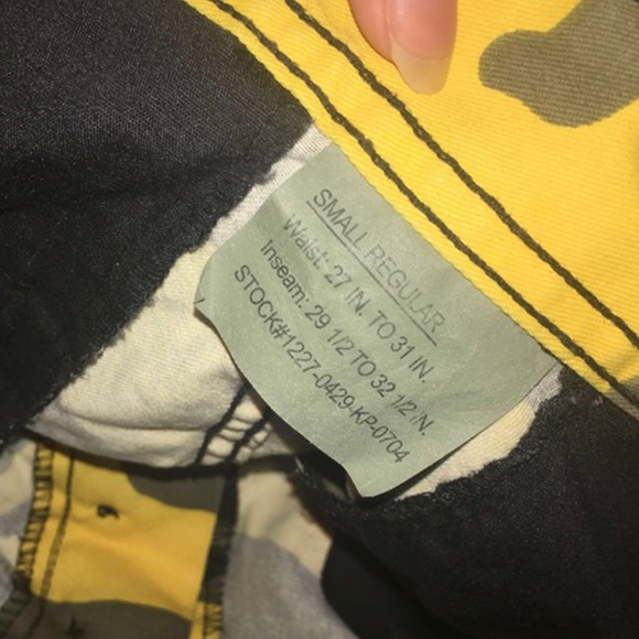 Yellow camo Rothco BDU Cargo pants - Picture 2 of 2